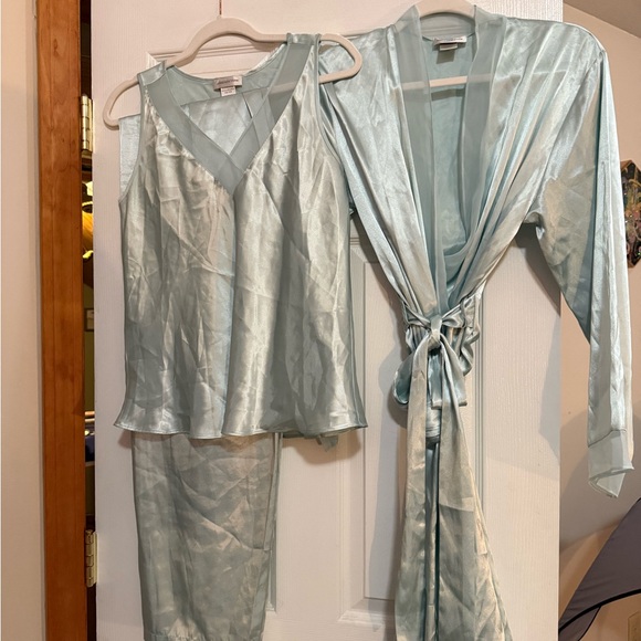 Jones New York Satin Pajama Set in Soft Blue - Picture 1 of 4